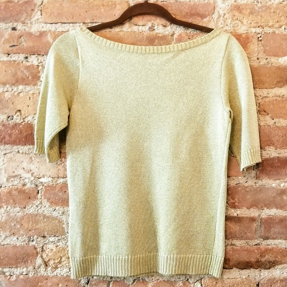 Ralph Lauren Black Label Metallic Gold Sweater - Picture 3 of 6